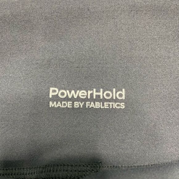 Fabletics Powerhold High Waisted Shorts Navy Blue Yellow Size Small - Picture 3 of 10
